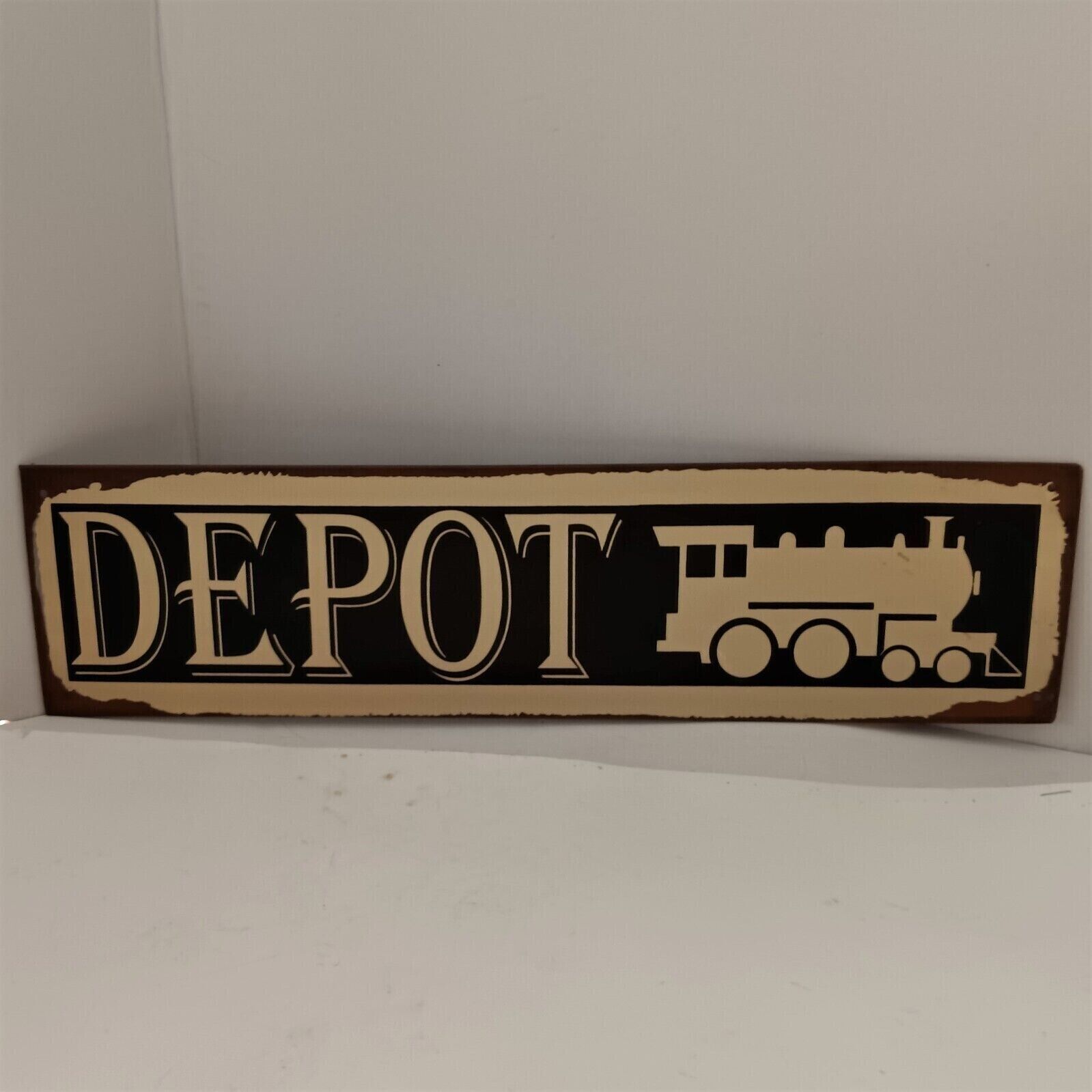 Train Depot Metal Sign Vintage Look Reproduction Trains Railroad