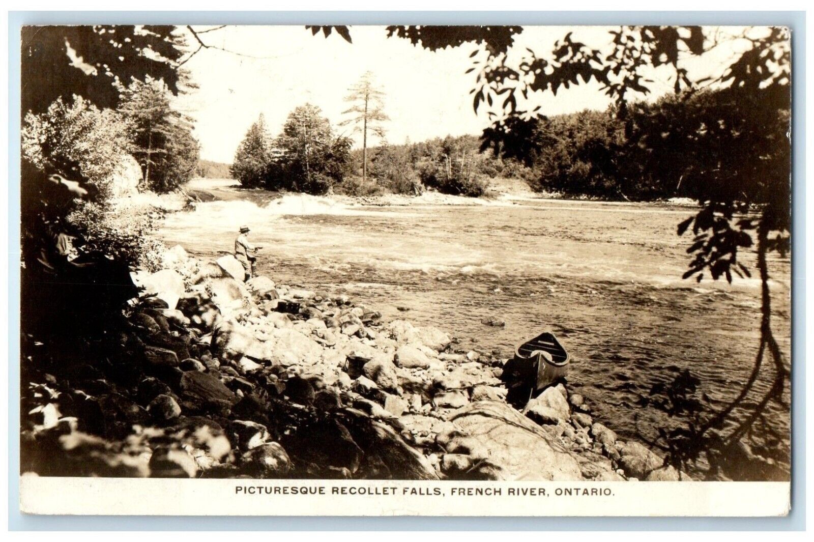 1938 Picturesque Recollet Falls French River Ontario Canada RPPC Photo Postcard 1938 Picturesque Recollet Falls French River Ontario Canada RPPC Photo Postcard
