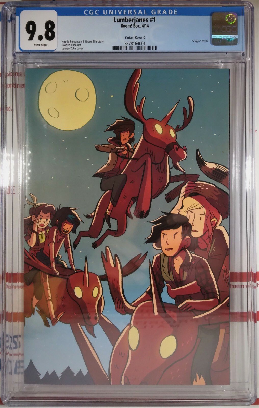 💥 CGC 9.8 NM/MT LUMBERJANES #1 ZUKE VIRGIN VARIANT C 1:25 BOOM STUDIOS 2014