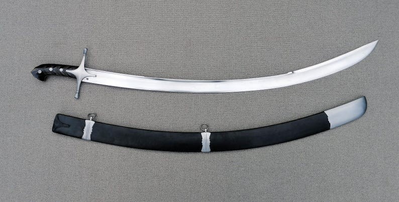 Handmade Karabela Sword Ottoman Style Curved Blade With Scabbard 38” Collectible Handmade Karabela Sword Ottoman Style Curved Blade With Scabbard 38” Collectible