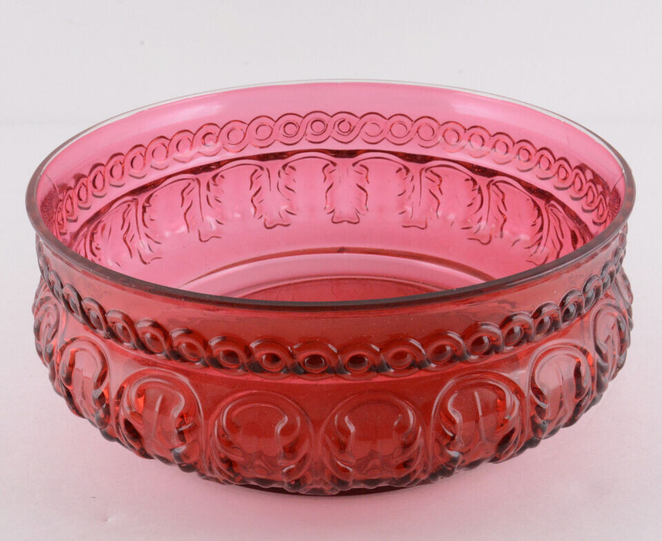 Northwood Leaf Umbrella Cranberry Bowl (8\