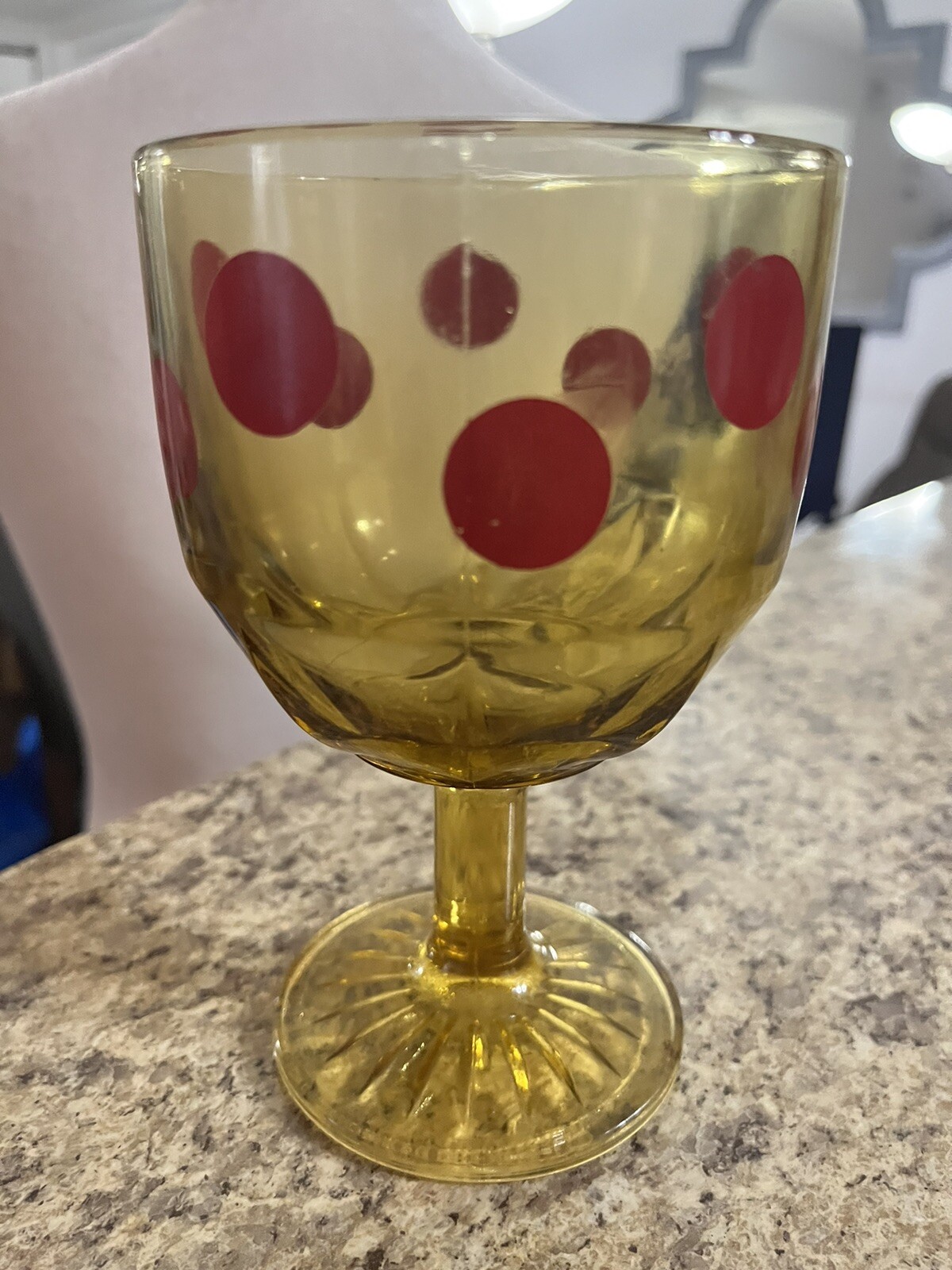 Vintage 1970s Retro Groovy Polka Dot Pedestal Drink Glass CupDesk Pencil Cup Vintage 1970s Retro Groovy Polka Dot Pedestal Drink Glass CupDesk Pencil Cup