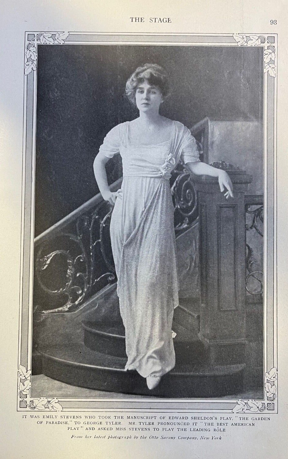 1914 Vintage Magazine Illustration Actress Emily Stevens 1914 Vintage Magazine Illustration Actress Emily Stevens