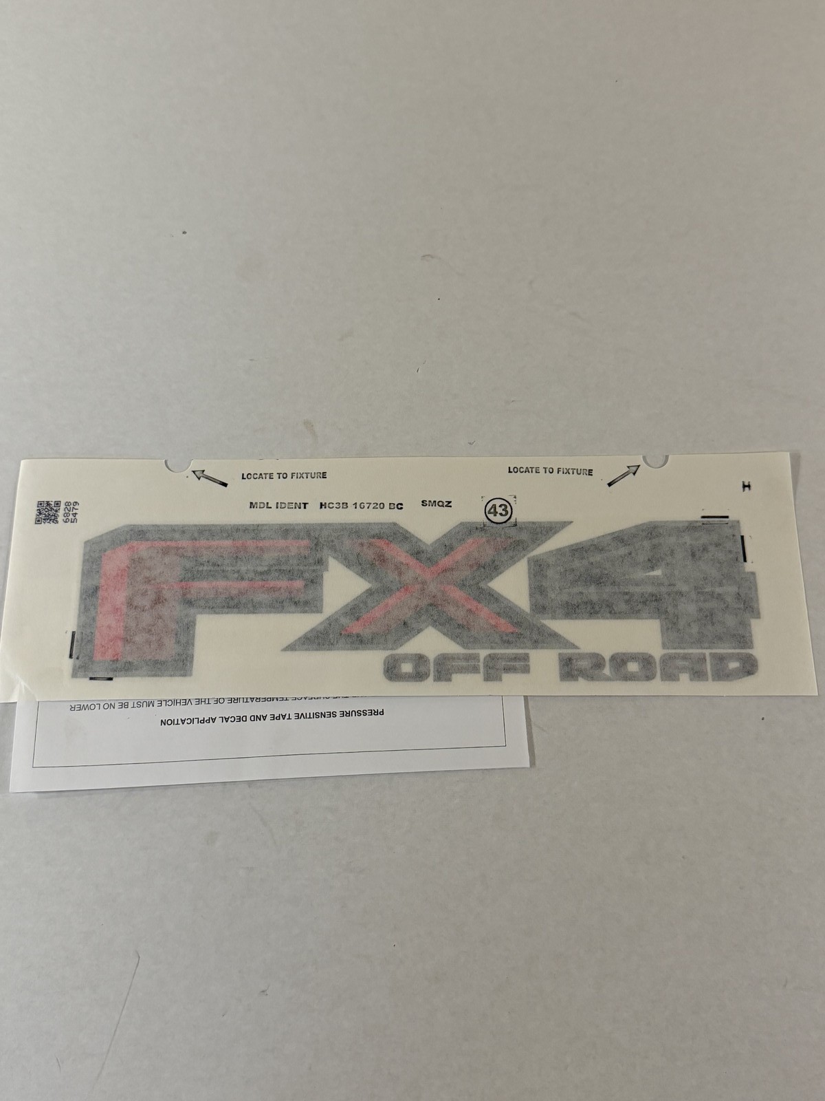 Ford FX4 Off Road Pickup Bed Side Decal Sticker Grey Red HC3Z-9925622-BA Genuine
