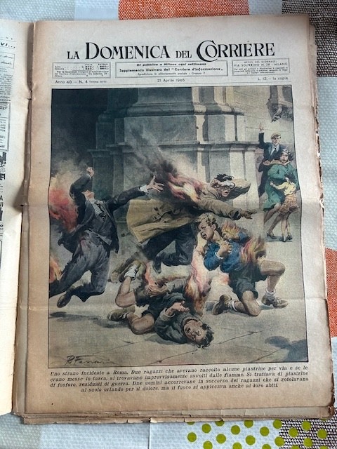 La Domenica del Corriere 4 1946 Tragedy in Rome Indicente in Texas USA