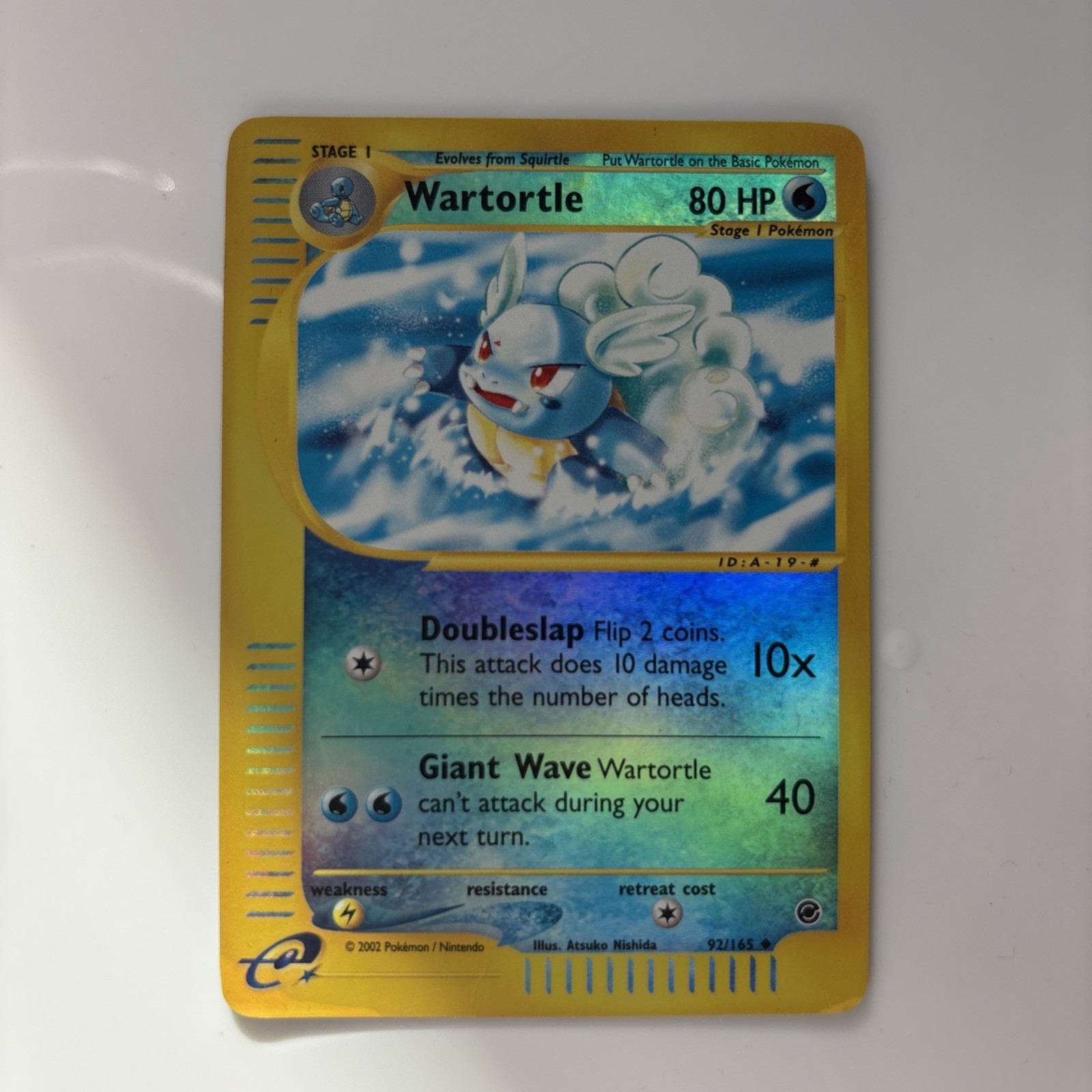 Pokémon TCG Wartortle Expedition Base Set Card 92/165 Reverse Holo