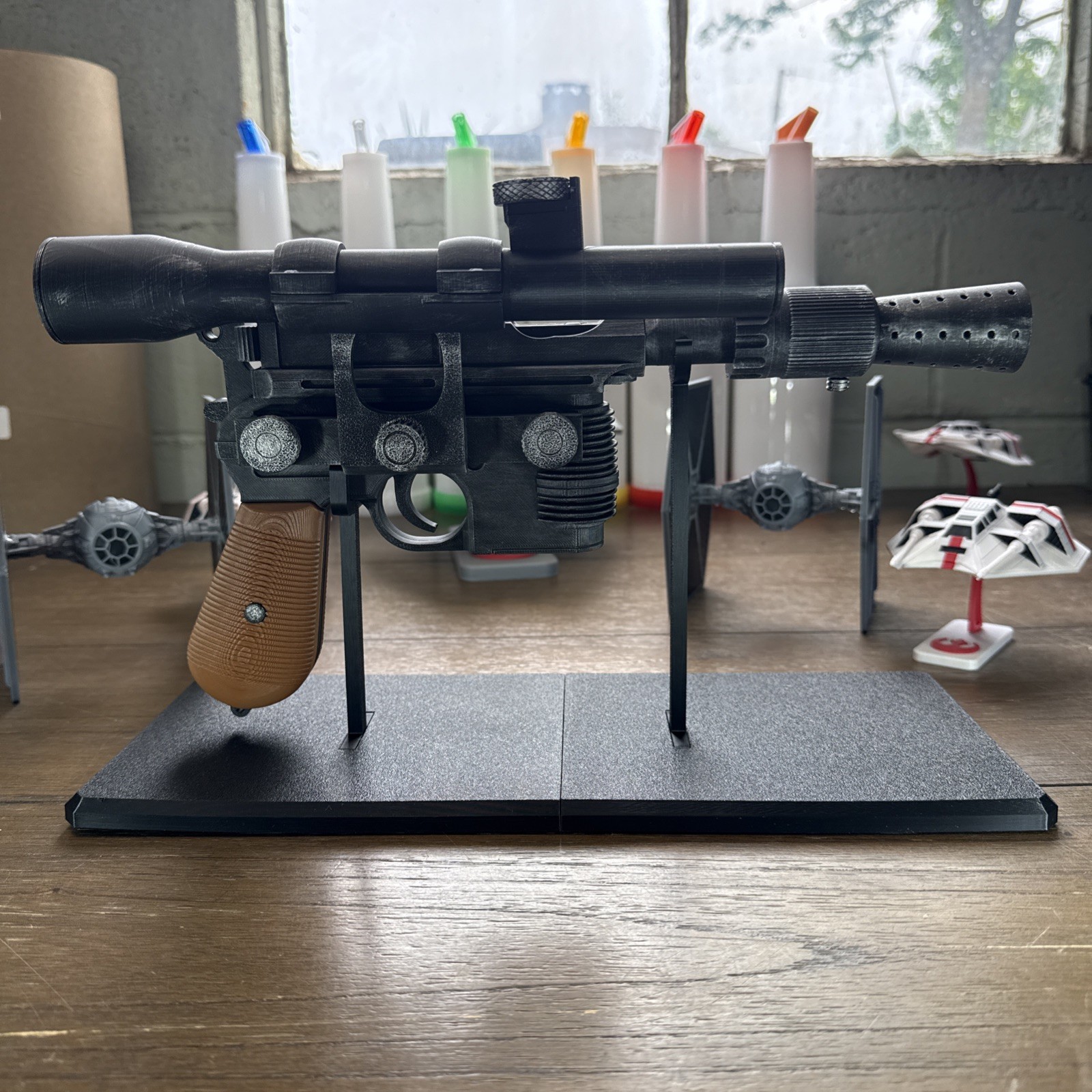 Han Solo Blaster DL-44 Inspired Replica, Star Wars , Full Size Cosplay W/Stand Han Solo Blaster DL-44 Inspired Replica, Star Wars , Full Size Cosplay W/Stand
