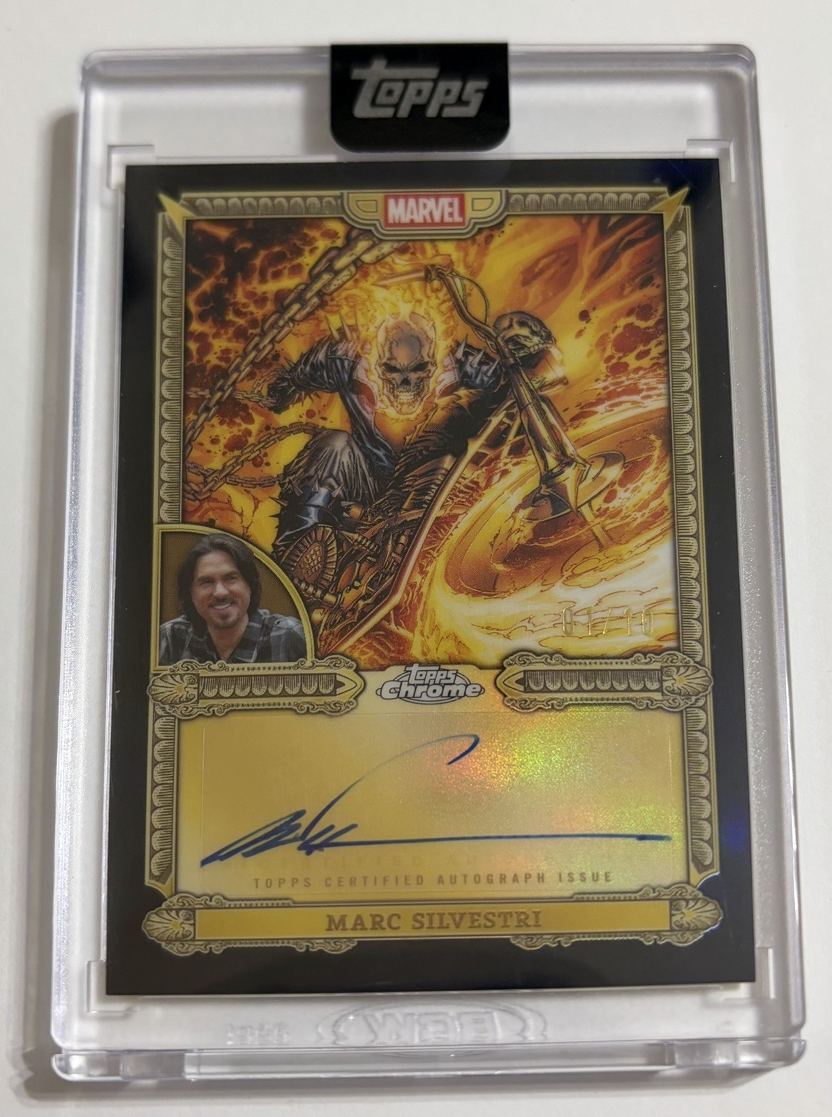 2026 Topps Marvel Mint ENCASED Ghost Rider AUTO ALPHA Marc Silvestri /10 In-Hand 2026 Topps Marvel Mint ENCASED Ghost Rider AUTO ALPHA Marc Silvestri /10 In-Hand