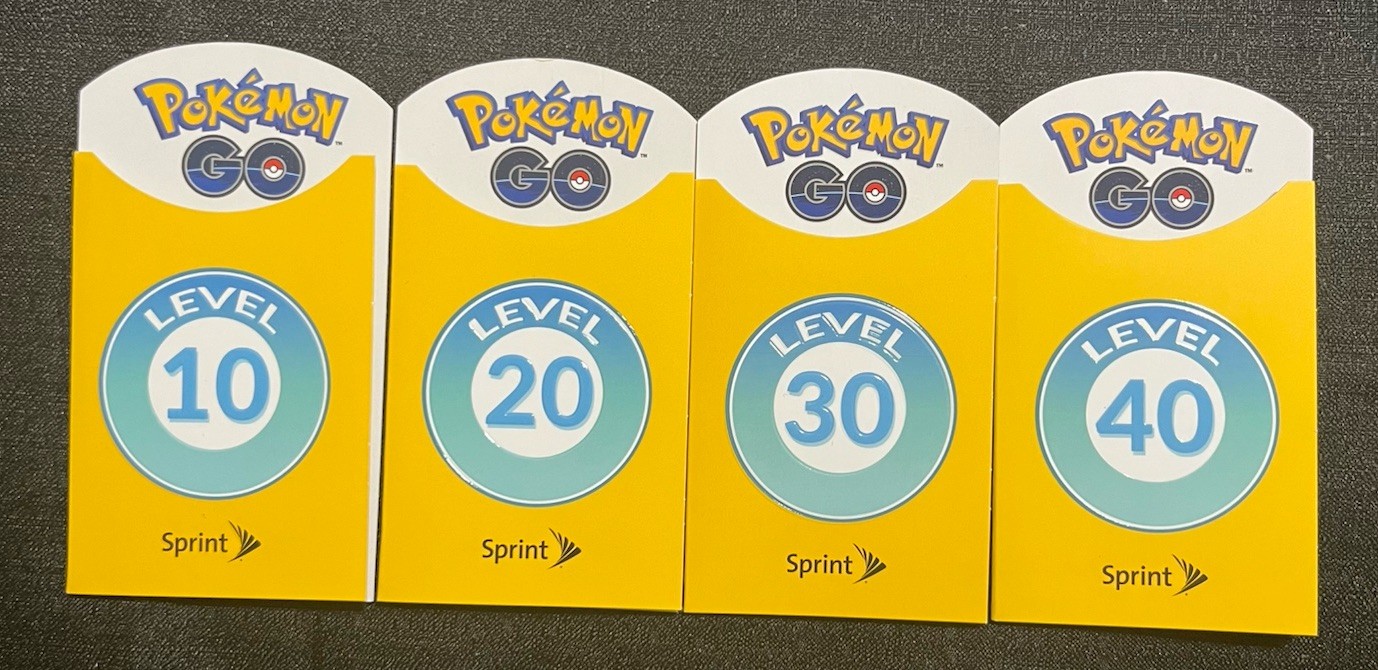 Pokémon Go Sprint Trainer Badges Set Level 10 20 30 40 LIMITED EDITION Patches Pokémon Go Sprint Trainer Badges Set Level 10 20 30 40 LIMITED EDITION Patches