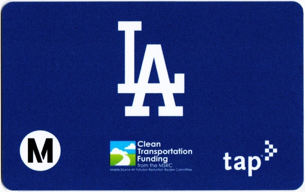 Metro TAP Card L.A. DODGERS Promotional 2023 Bus Subway Train Transit Fare