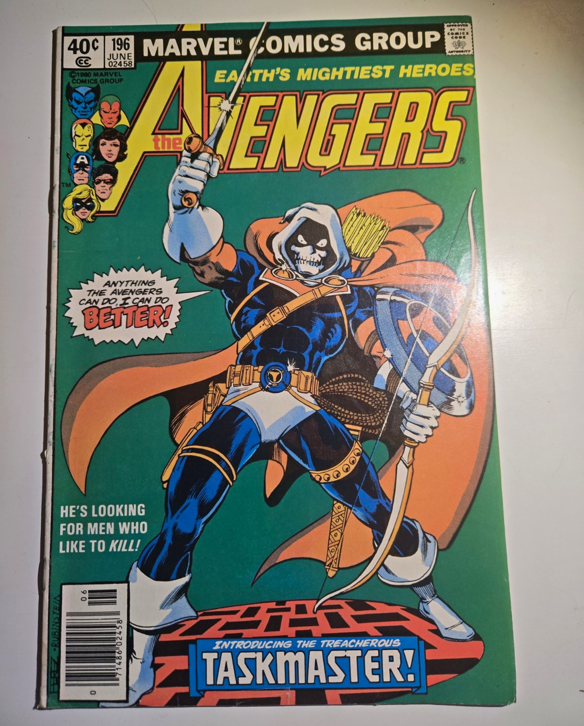The Avengers #196 (June 1980) First Appearance Taskmaster Marvel Perez Cover
