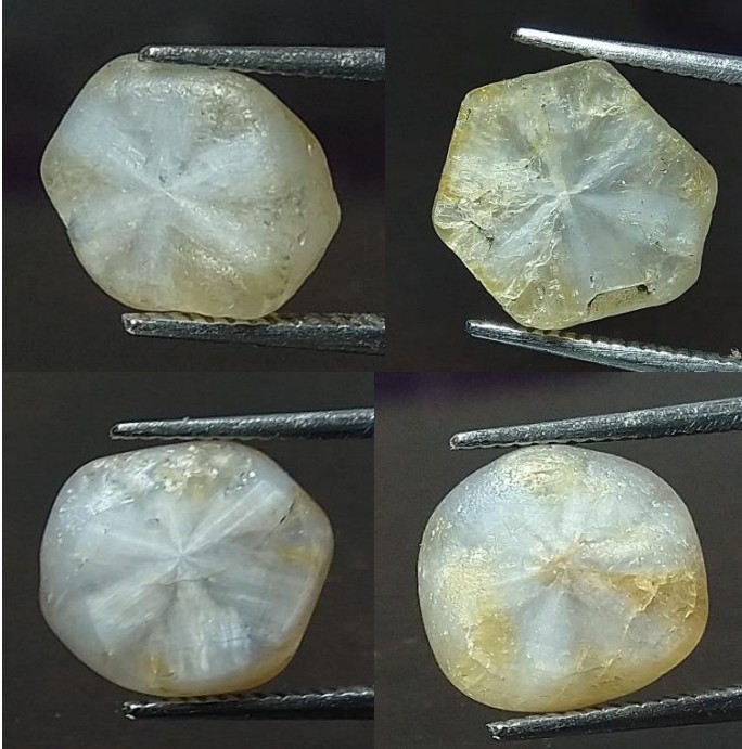 Trapiche Sapphire 20ct - 4pcs Natural Stone Lot - Sri-Lanka.