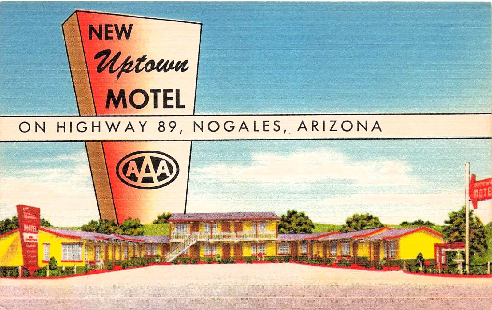 Nogales AZ Arizona Uptown Motel Highway 89 Main Street Grand Ave Vtg Postcard G7