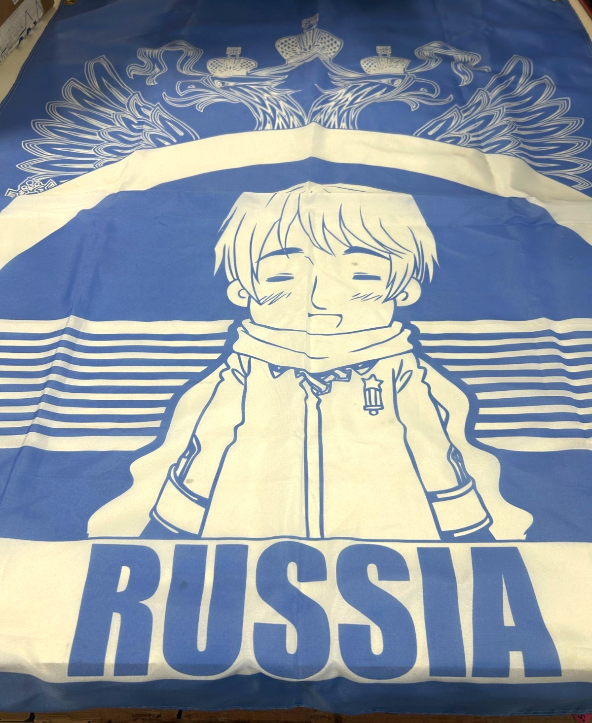HETALIA  BLUE RUSSIA VINYL SCROLL WITH METAL RINGS 2008 FUNIMATION (VERY RARE)