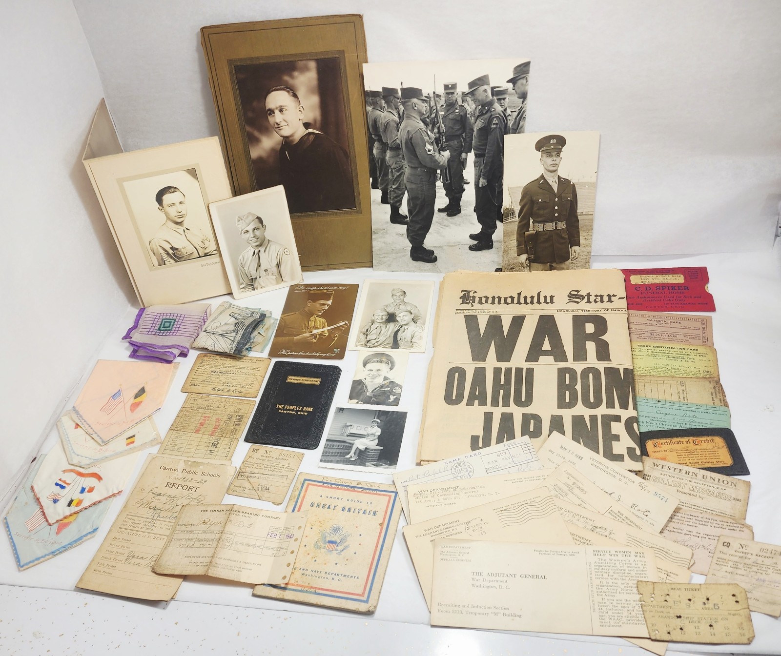 WWII US ARMY Company B Division Soldier Photos/Letters/ Newspaper -Named 42 Pcs WWII US ARMY Company B Division Soldier Photos/Letters/ Newspaper -Named 42 Pcs