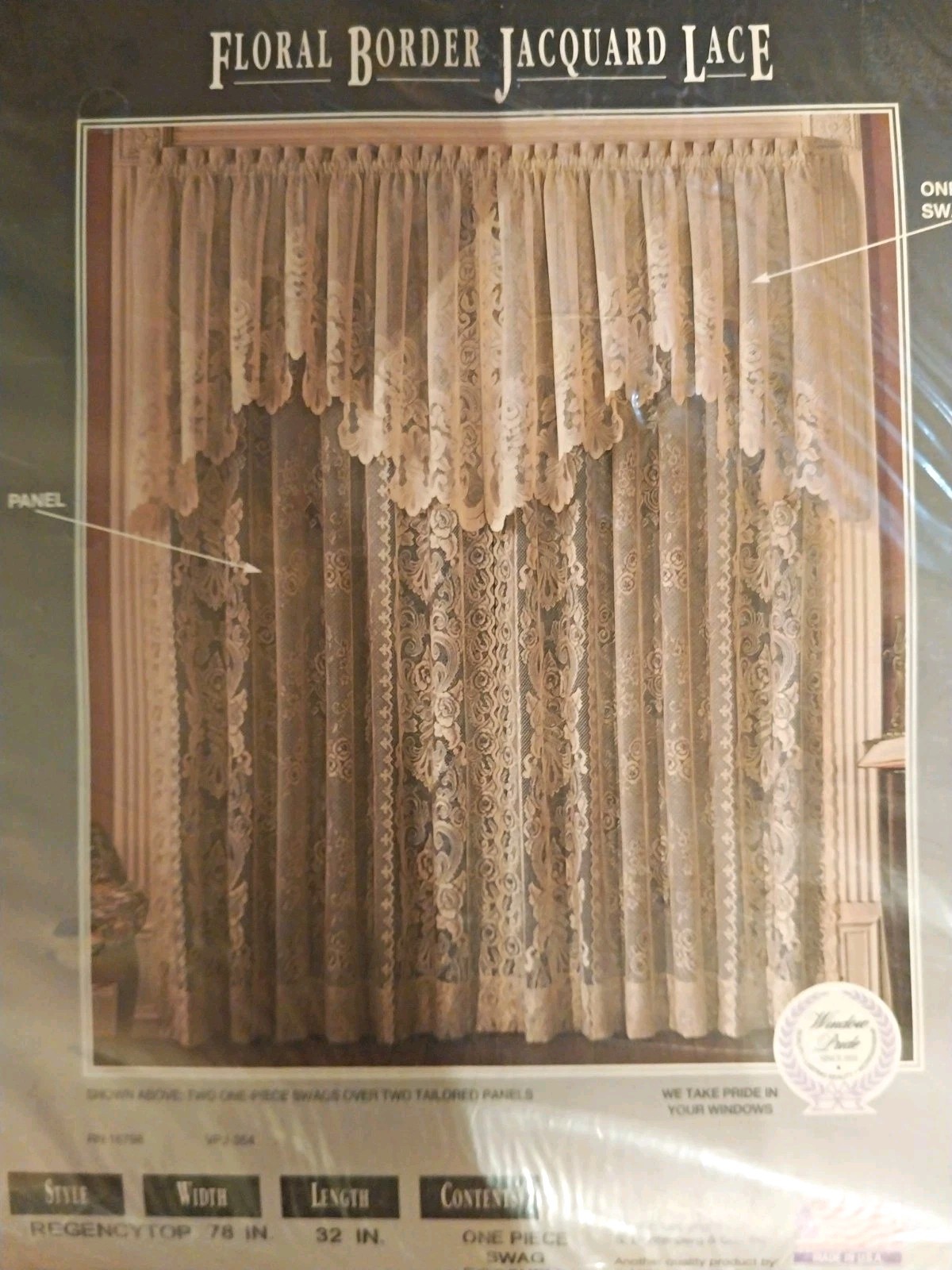 Vintage 1997 Lace Curtains 2 Panels 58
