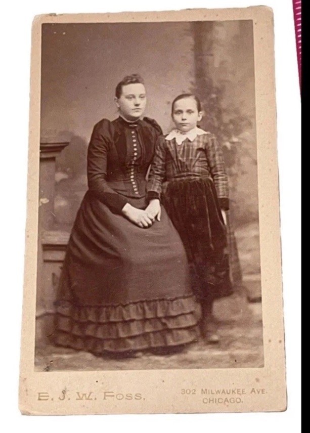 Nice Antique Cabinet Card Victorian Lady & Young Girl Photo Photograph 4” Nice Antique Cabinet Card Victorian Lady & Young Girl Photo Photograph 4”