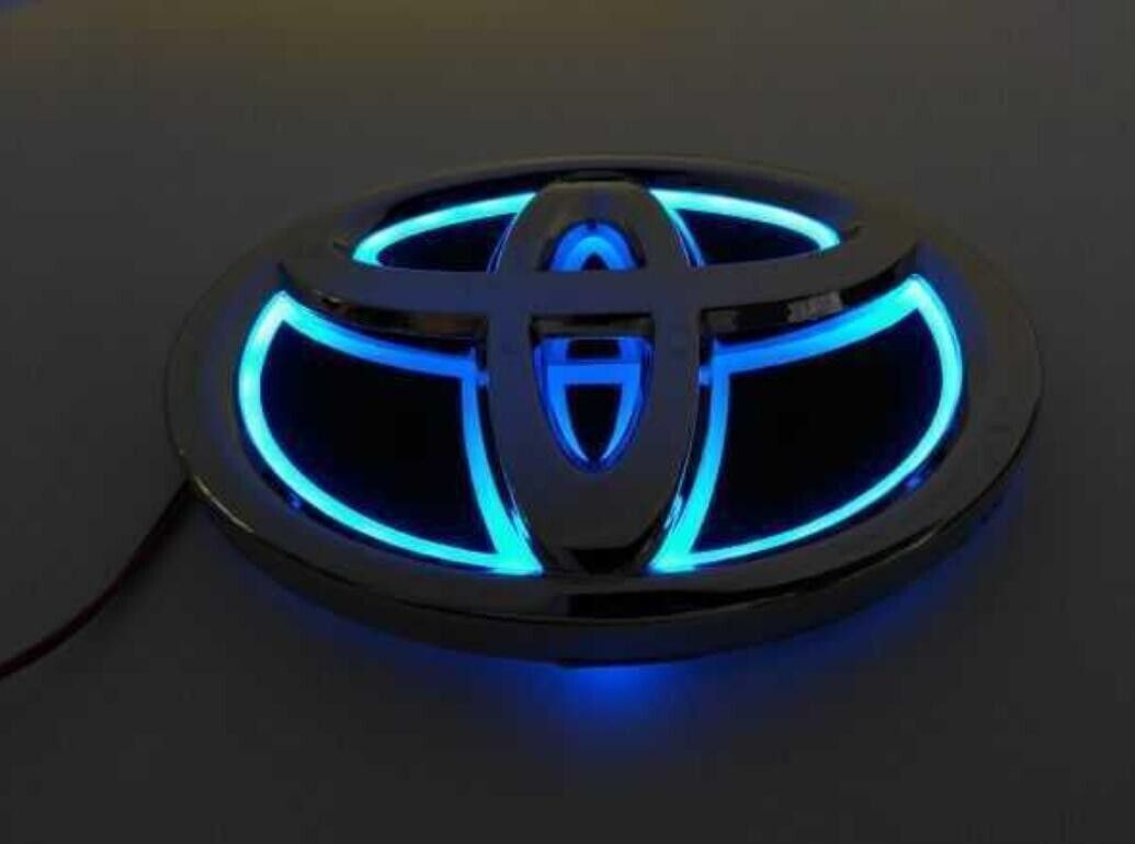 Toyota Blue 5D LED Emblem 160x110mm Camry Hybrid XV50 Land Cruiser UZJ100W New