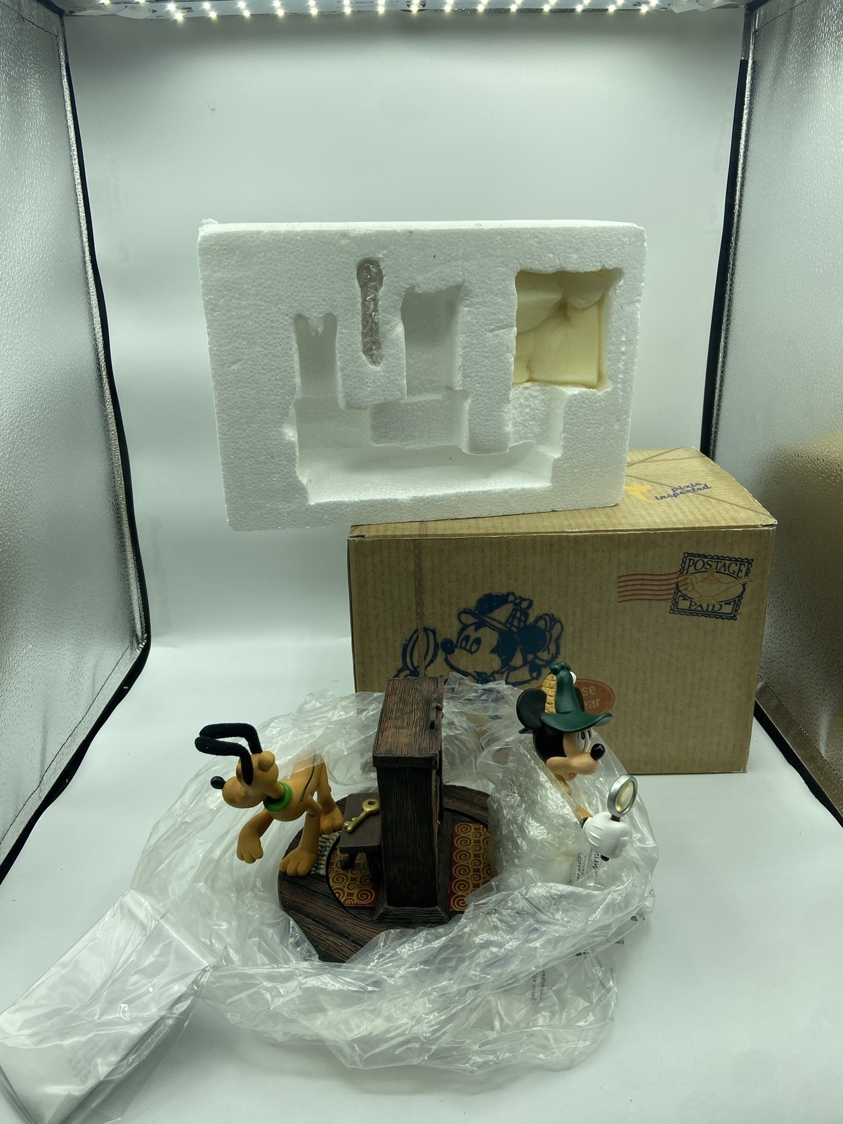 Disney Mickey Pluto Disneyana Mystery Resin Figurine Box Epcot 2002 Limited