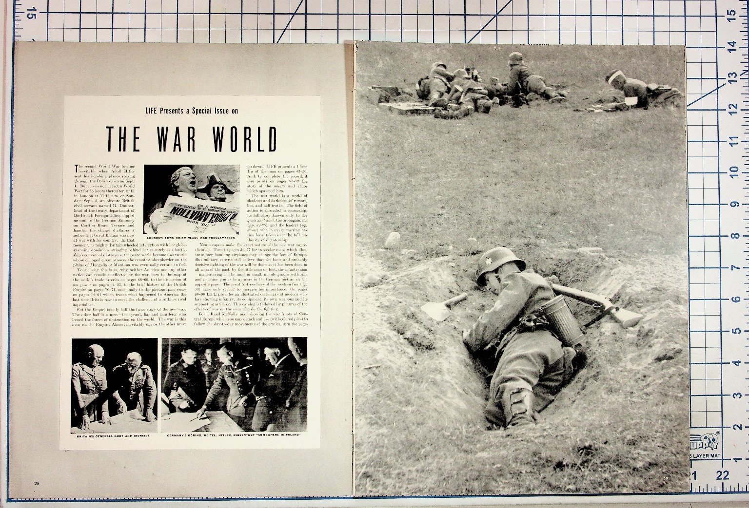 LIFE Magazine WWII Special Issue 1939 Original Article Pages European War Map LIFE Magazine WWII Special Issue 1939 Original Article Pages European War Map