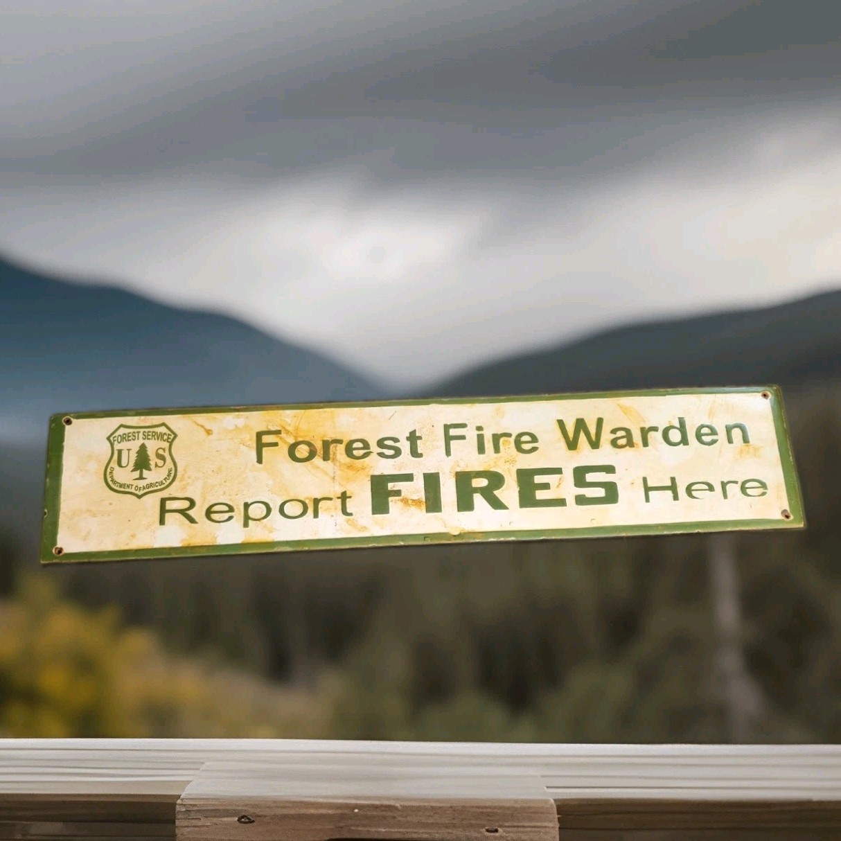 Vintage US Forest Service Porcelain Sign Forest Fire Warden Smokey USFS 30 Vintage US Forest Service Porcelain Sign Forest Fire Warden Smokey USFS 30