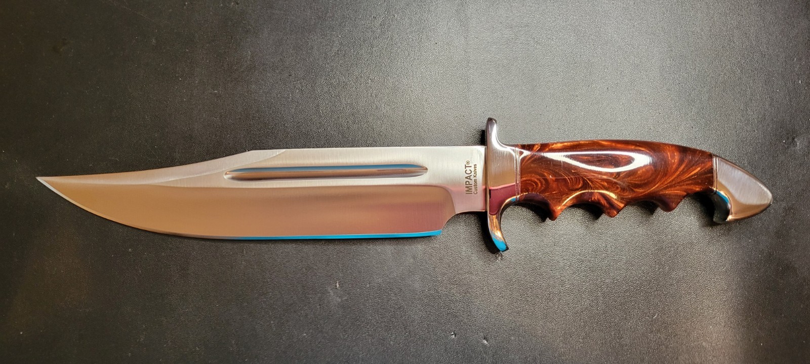 Impact Cutlery Custom D2 Steel Hunting Bowie Knife Red Resin Handle- 2557 Impact Cutlery Custom D2 Steel Hunting Bowie Knife Red Resin Handle- 2557