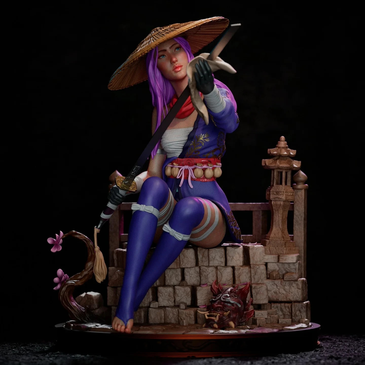 Painted Psylocke Statue 1/4 Sexy Figure