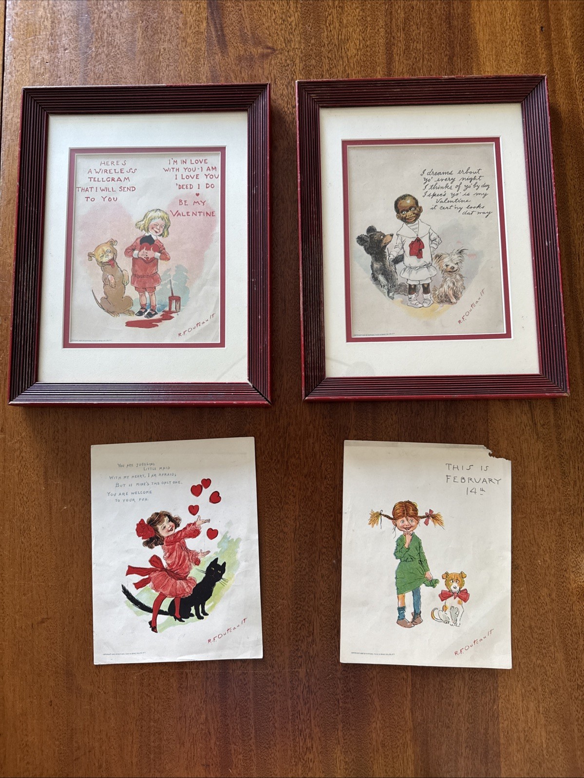 VTG 1903 Richard Outcault Ephemera 6 3/4 x 8 3/4” . Valentines  Buster Brown