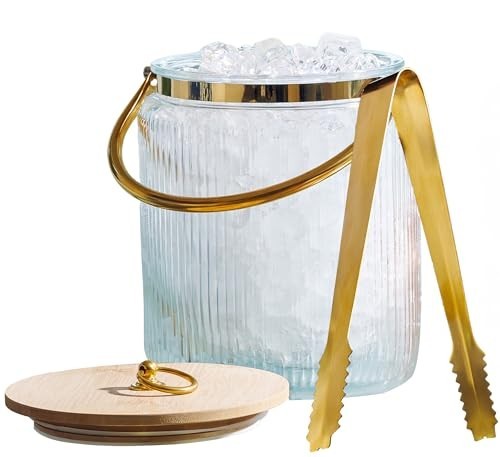 Le'raze Glass Ice Bucket with Airtight Lid (New) Le'raze Glass Ice Bucket with Airtight Lid (New)