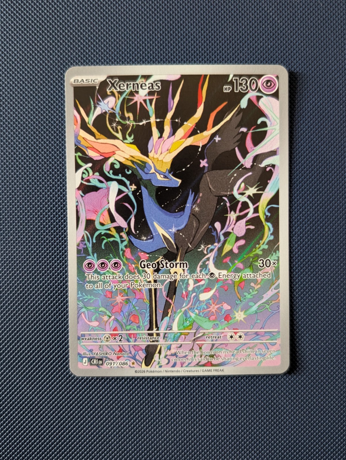 Pokémon TCG Xerneas 091/086 Chaos Rising English Rare Full Art Holo NM