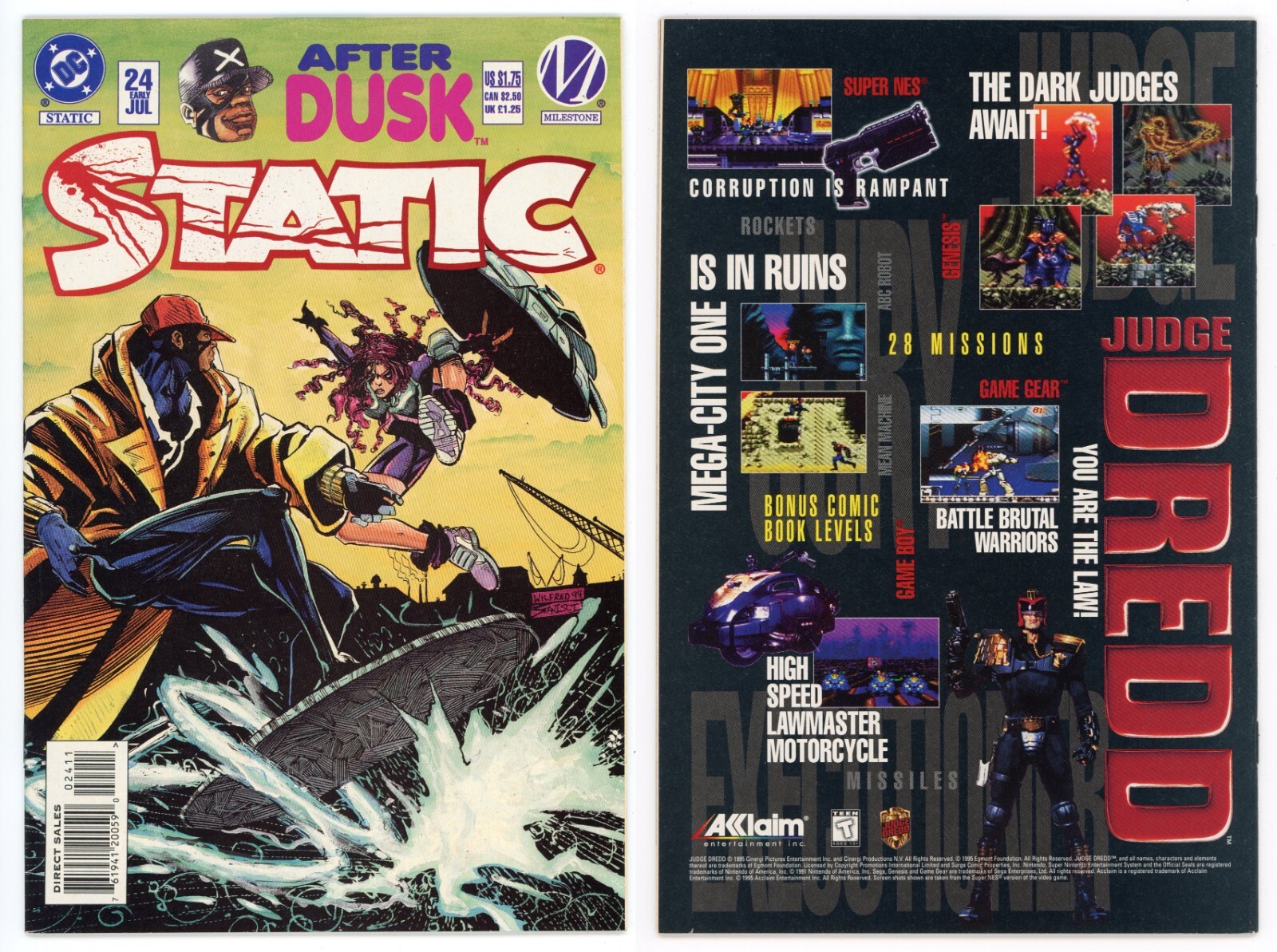Static #24 (NM+ 9.6) Low Print Run *HIGH GRADE* Virgil Hawkins Milestone 1995 DC