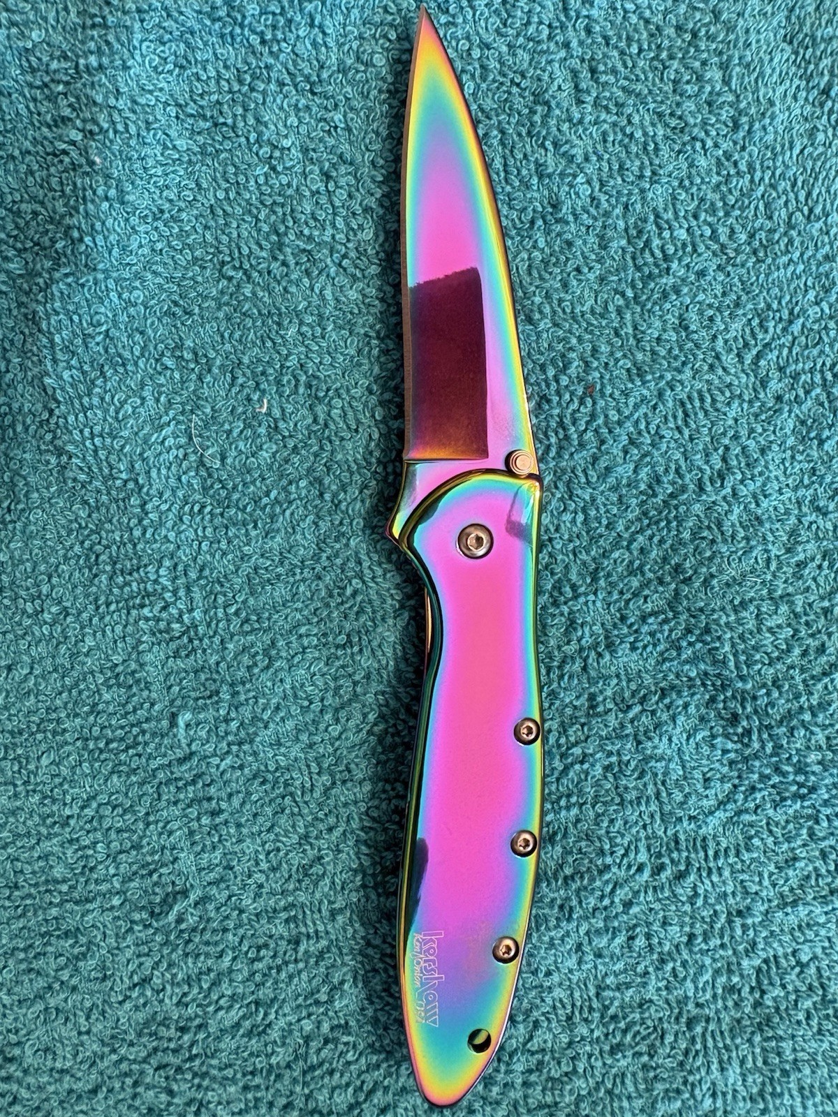 Beautiful, One Of A Kind Crush Rainbow Knife, Very Very Rare ￼