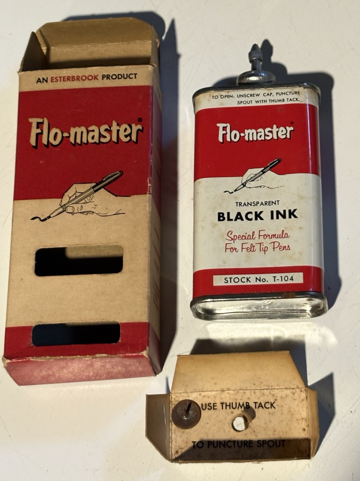 50s Flo-Master Vintage Transparent Black Ink T-104 4oz Felt Tip Pens NOS Sealed 50s Flo-Master Vintage Transparent Black Ink T-104 4oz Felt Tip Pens NOS Sealed