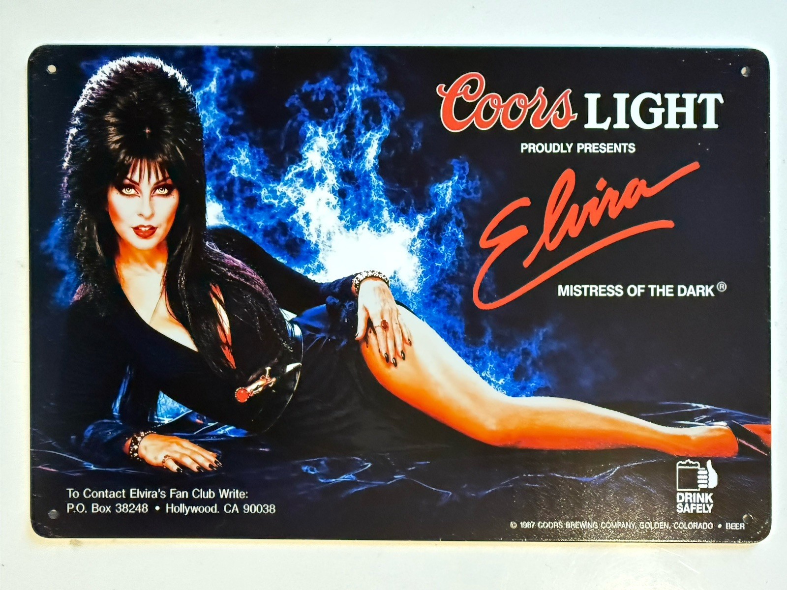 Coors Light Beer Elvira Sign Mistress of The Dark Halloween Cassandra Peterson