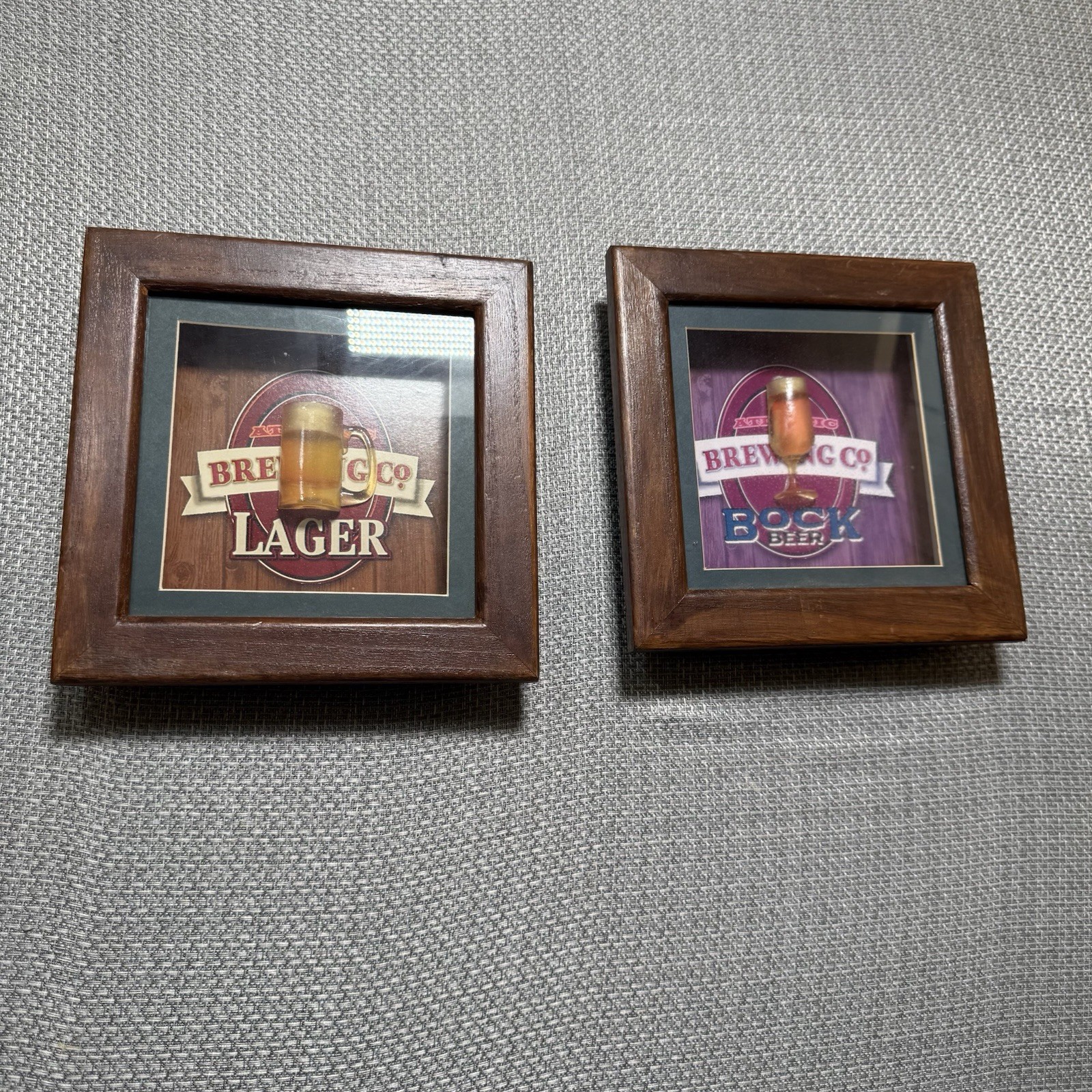 2 Atlantic Brewing Co. BOCK, LAGER Beer Signs - Wood Framed - EACH 8\