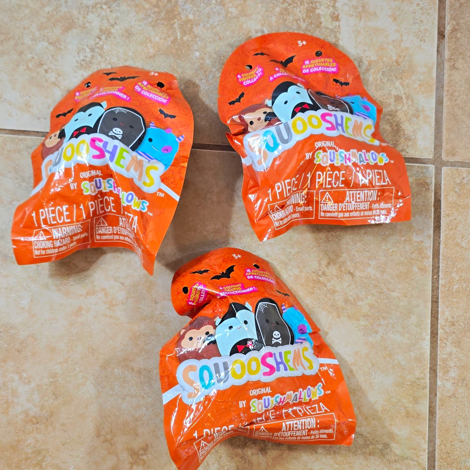 Jazwares Squishmallows Squooshems Halloween Blind Pack Lot of 3, Unopened