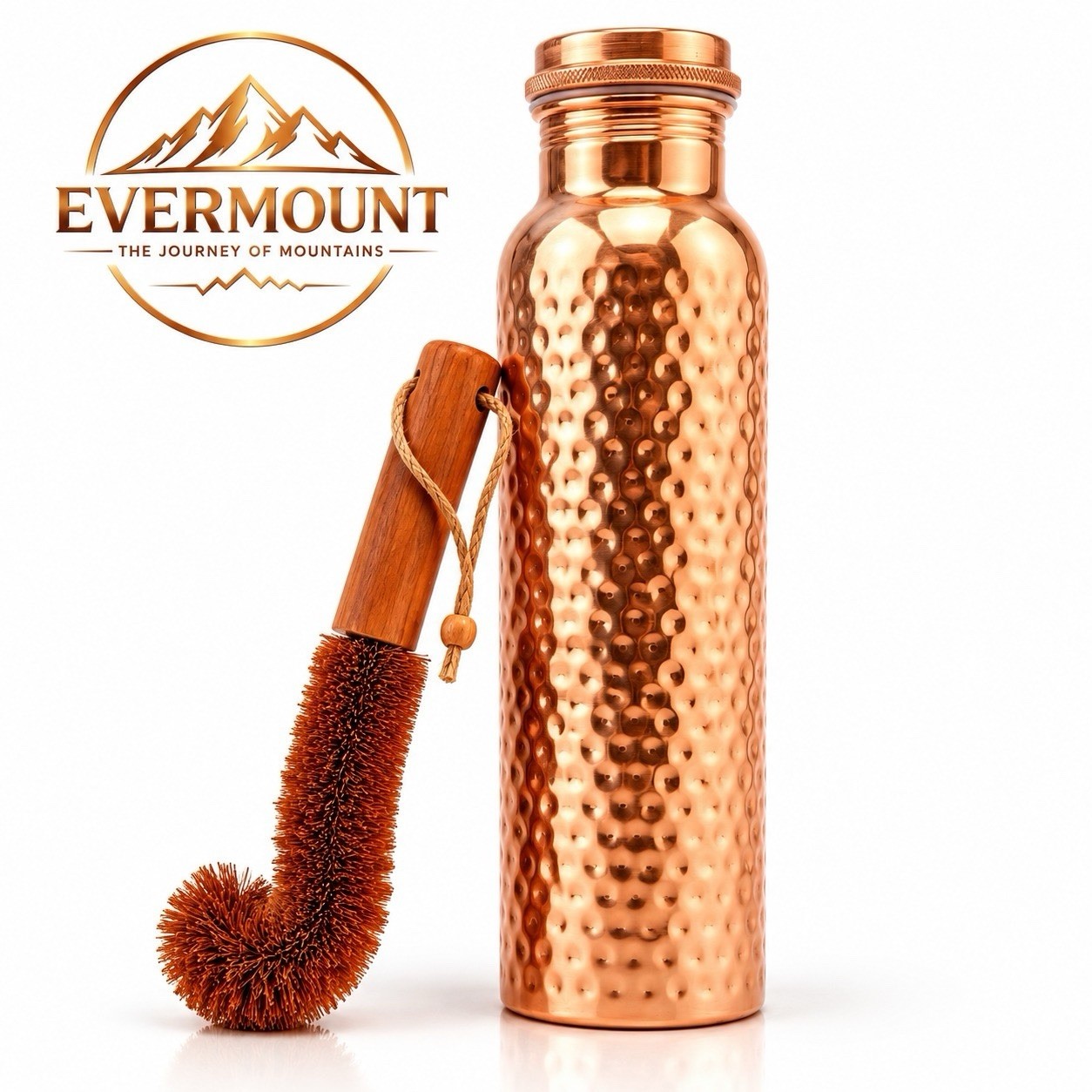 34oz Pure Copper Water Bottle - Handmade Hammered Finish - Ayurvedic Health USA