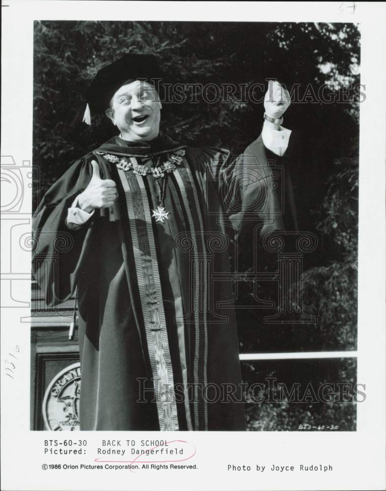 1986 Press Photo Rodney Dangerfield in 1986 Press Photo Rodney Dangerfield in