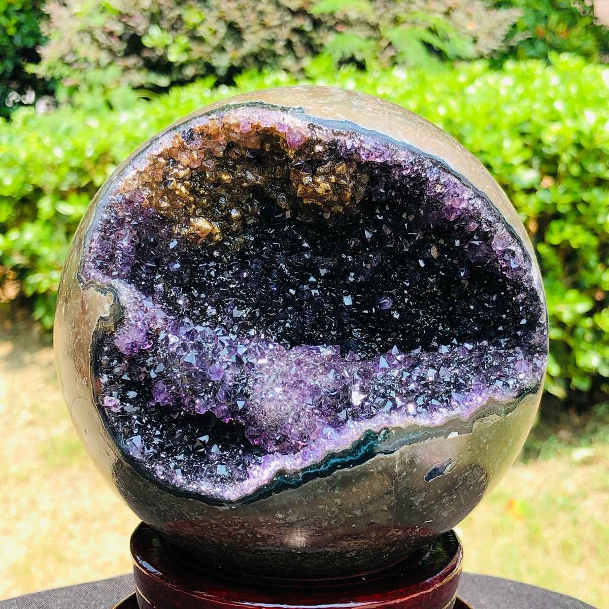 5 LB Natural Amethyst Geode Sphere Large Crystal Display Piece Healing 6783