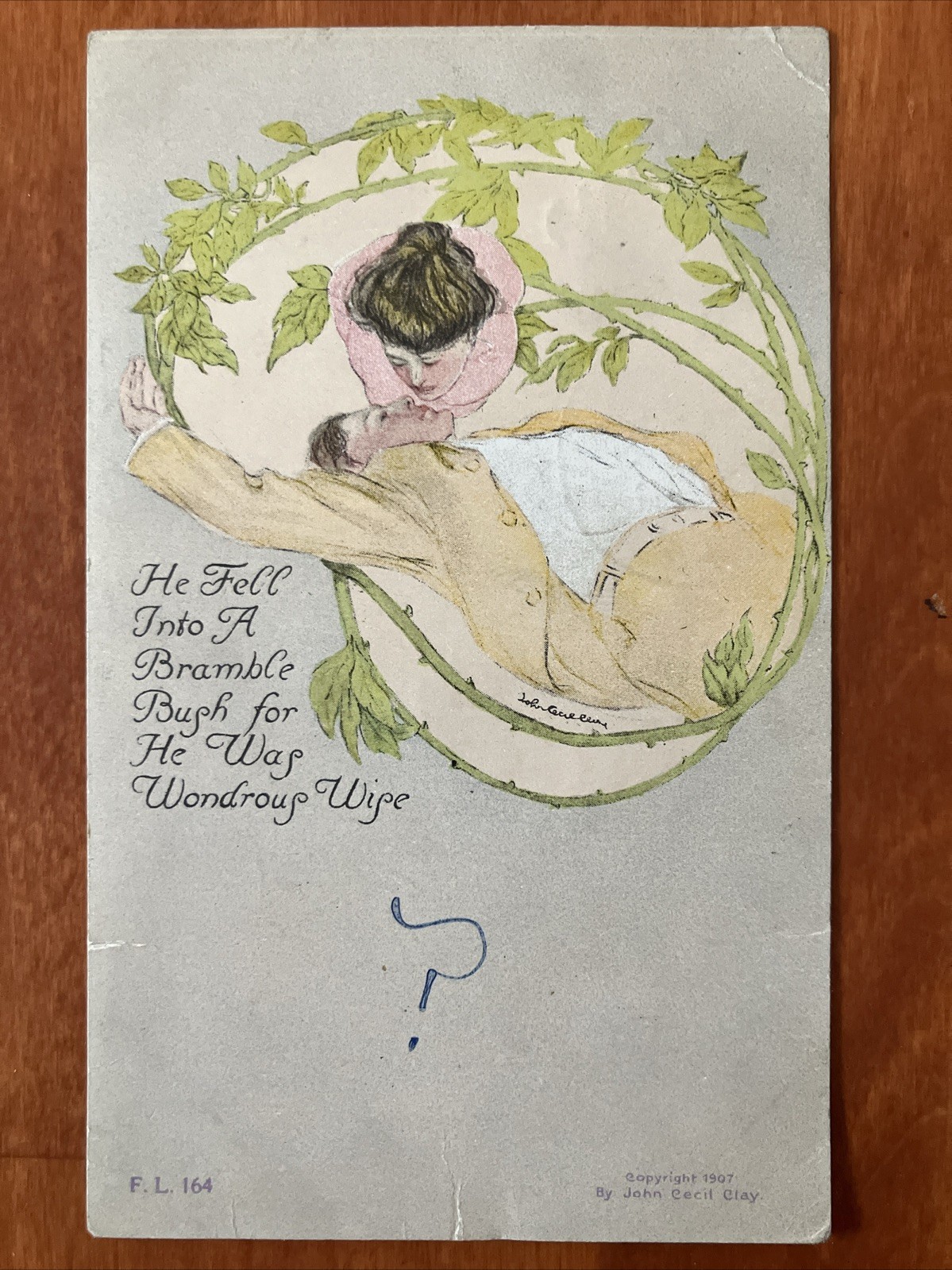 1907 John Cecil Clay Antique Valentines Day Valentine Postcard Ephemera RA