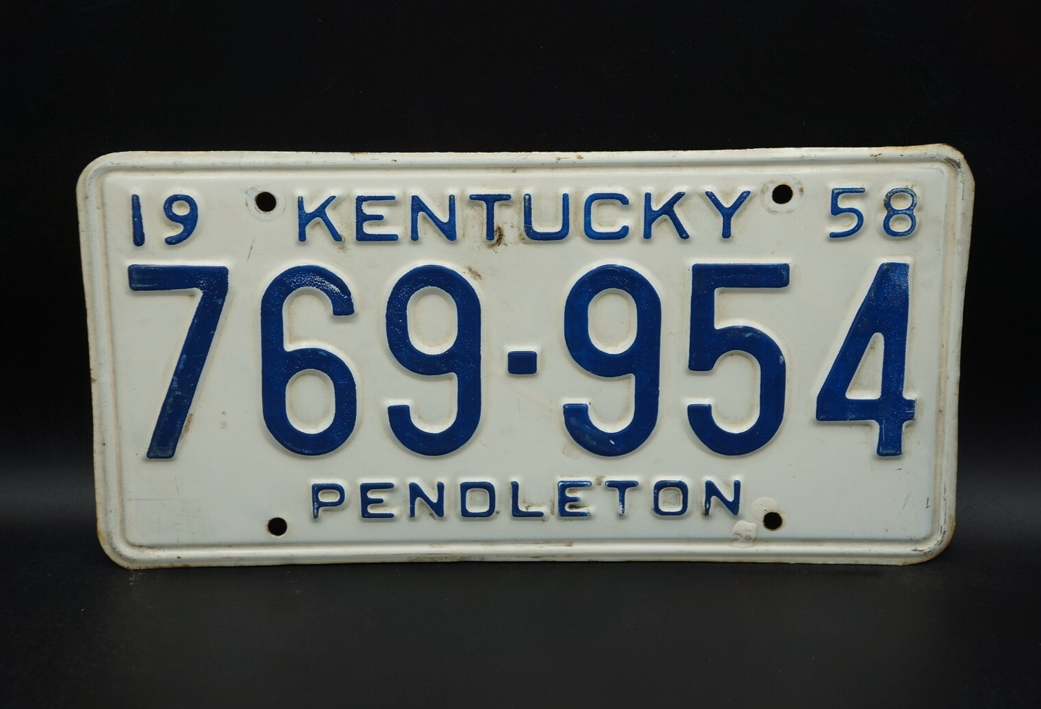1958 PENDLETON County KENTUCKY License Plate 1958 PENDLETON County KENTUCKY License Plate