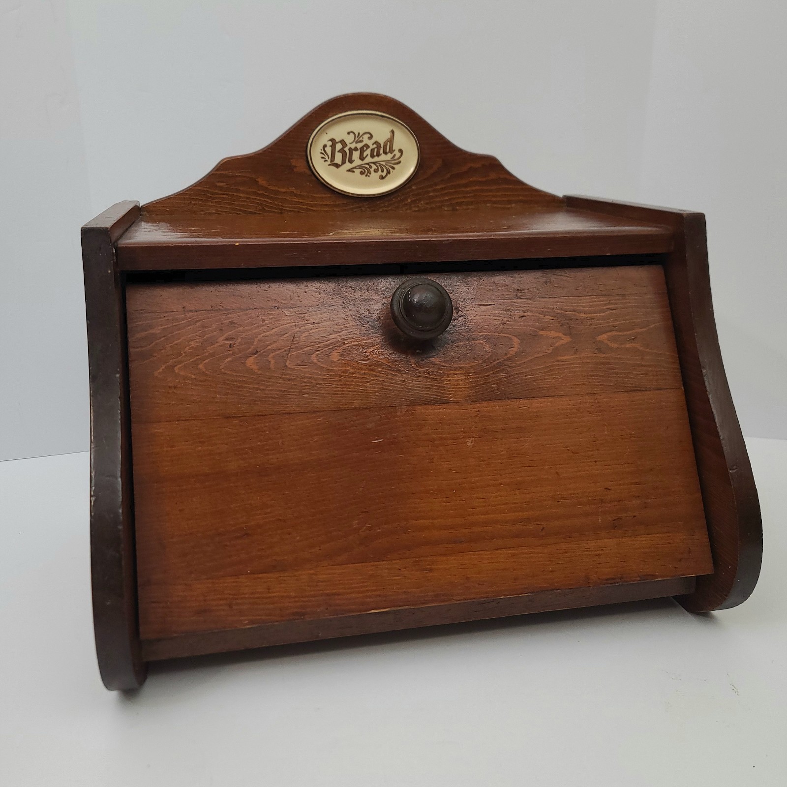 Vintage Wooden PFALTZGRAFF Village Brown Flip Down Countertop Bread Box