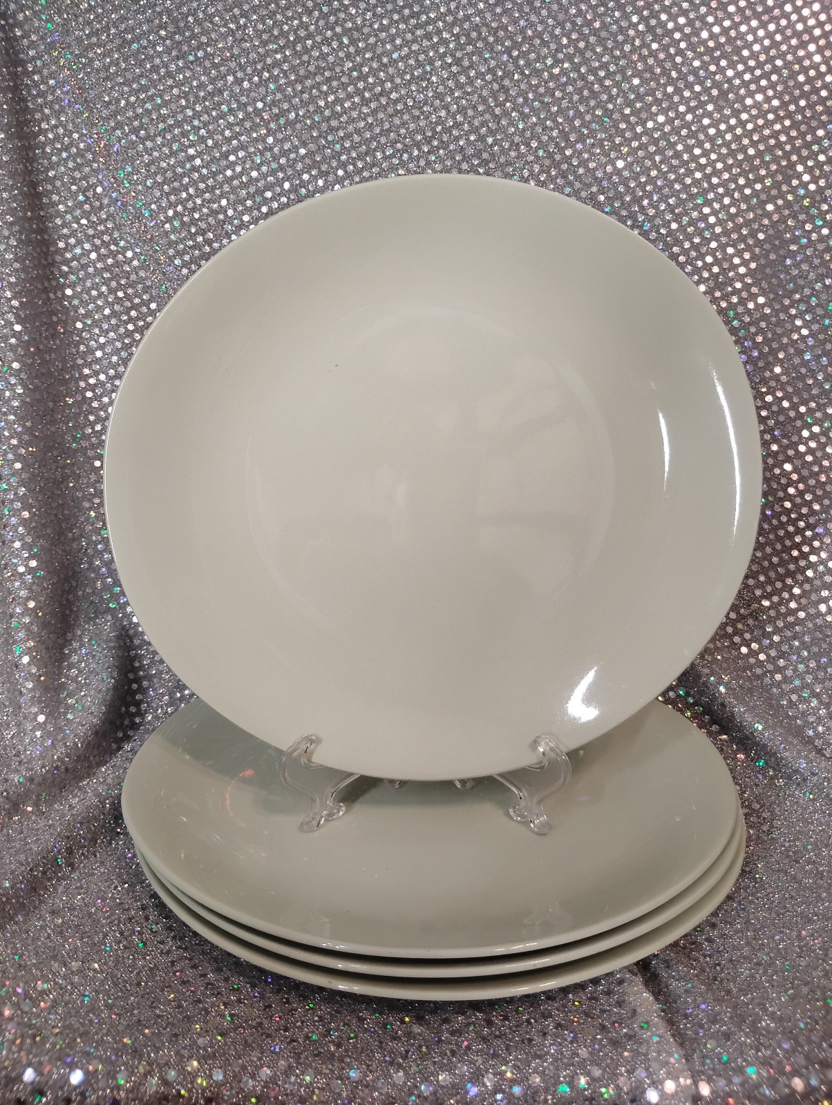 Set of 4 - Johnson Brothers Green Cloud 10 1/4 inch Dinner Plates Vintage Set of 4 - Johnson Brothers Green Cloud 10 1/4 inch Dinner Plates Vintage