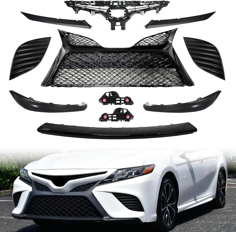 11Pcs Front Bumper Grille Kit Fit for 2018 2019 2020 Toyota Camry SE XSE 11Pcs Front Bumper Grille Kit Fit for 2018 2019 2020 Toyota Camry SE XSE