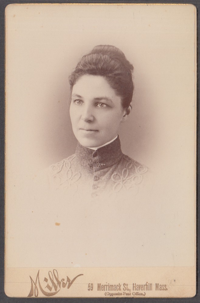 Pretty dark-haired young woman cabinet by Miller: Haverhill MA