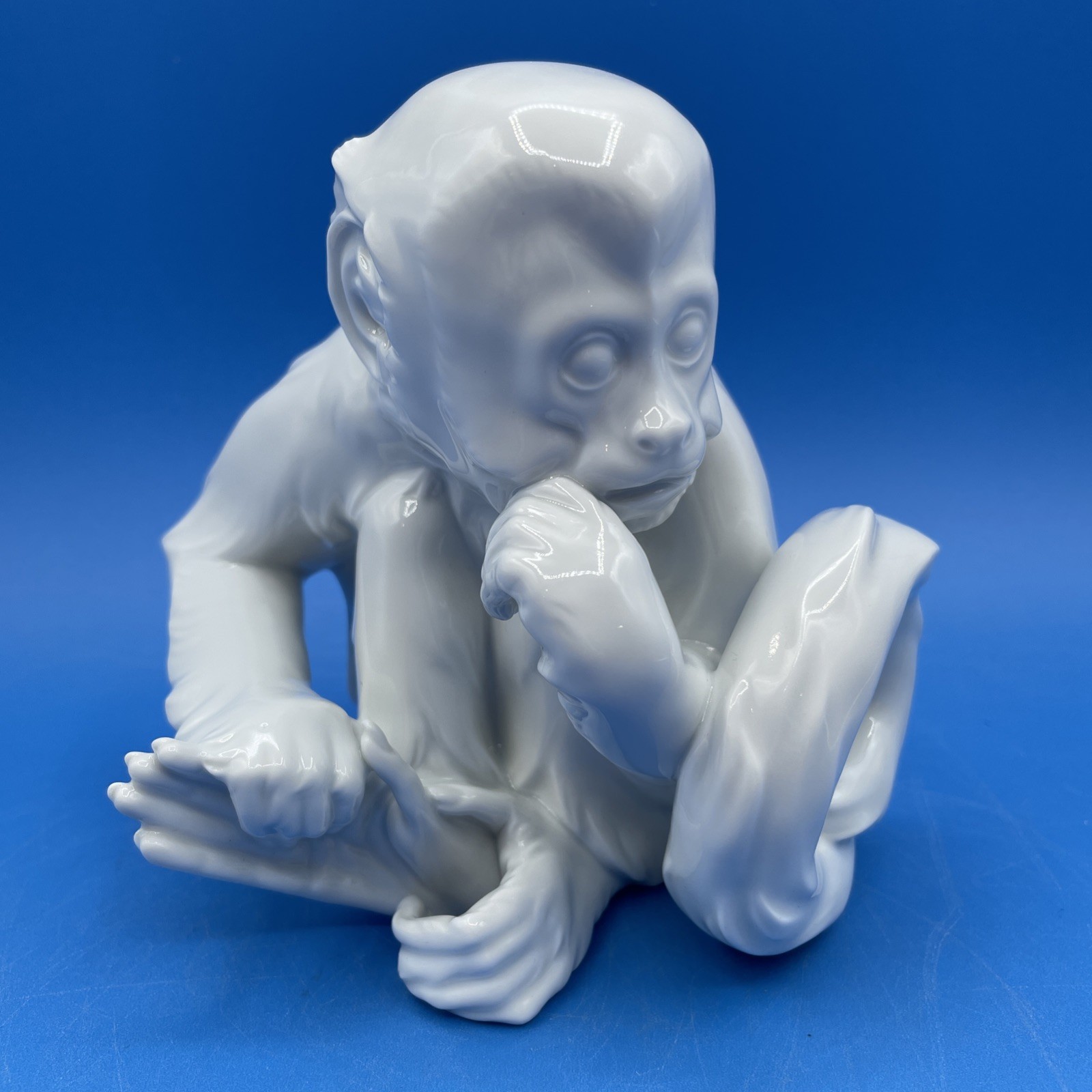 ROYAL VIENNA AUGARTEN WEIN AUSTRIA BLANC DE CHINE PORCELAIN FIGURINE OF A MONKEY ROYAL VIENNA AUGARTEN WEIN AUSTRIA BLANC DE CHINE PORCELAIN FIGURINE OF A MONKEY