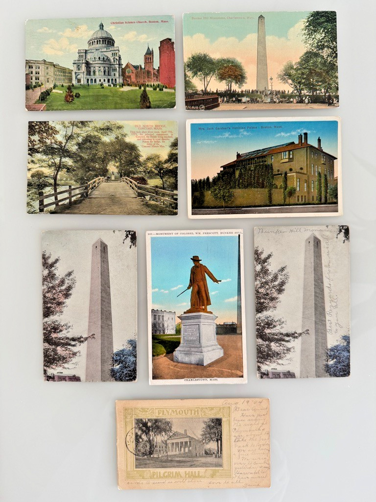 Vtg Postcard Lot 8 MA Boston Bunker Hill Christian Science Church Plymouth Vtg Postcard Lot 8 MA Boston Bunker Hill Christian Science Church Plymouth