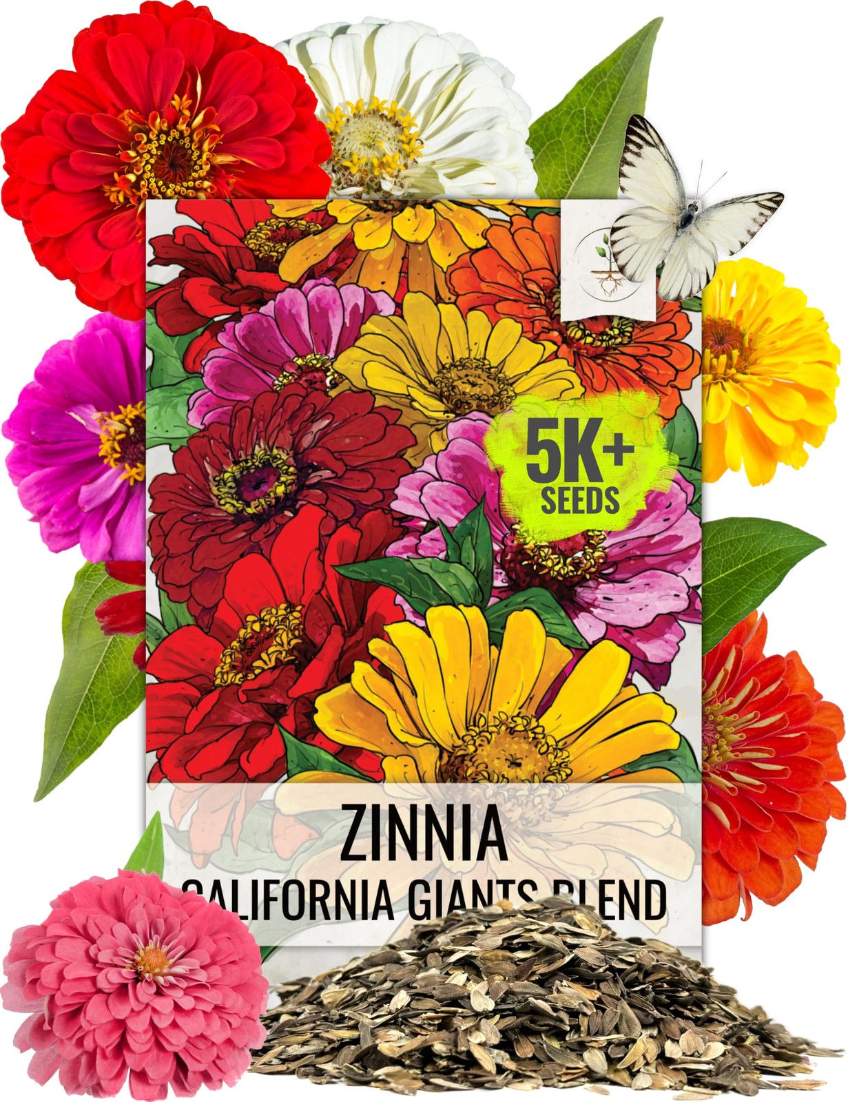 Seed Needs Zinnia Seeds California Giants Mix 5,000 Seeds Bulk Pack Seed Needs Zinnia Seeds California Giants Mix 5,000 Seeds Bulk Pack