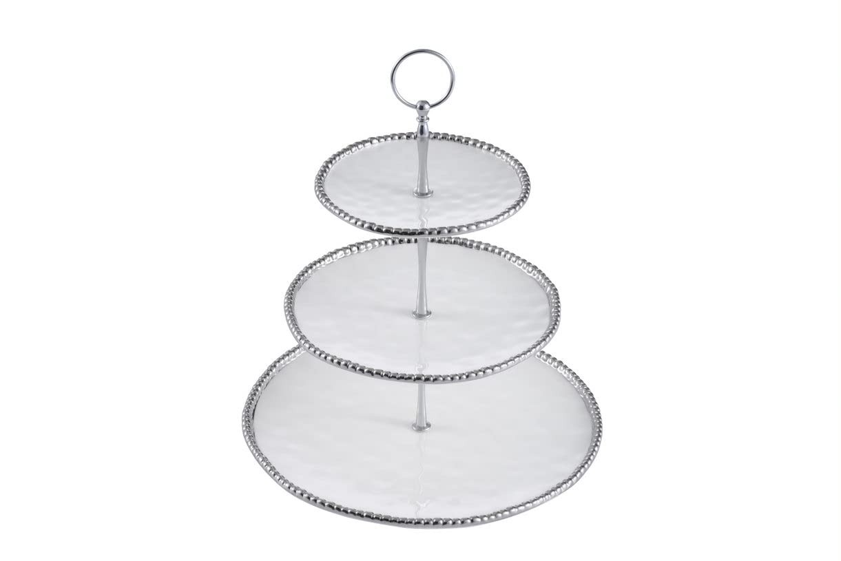 Pampa Bay Salerno 3 Tier Stand,Other Kitchen Tools & Gadgets, White And Silver Pampa Bay Salerno 3 Tier Stand,Other Kitchen Tools & Gadgets, White And Silver
