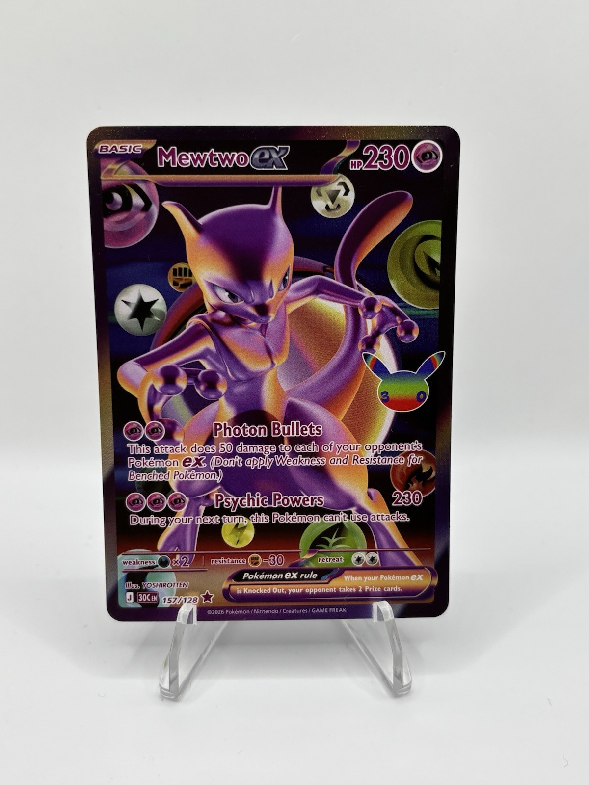 Pokémon TCG Mewtwo EX 157/128 30th Anniversary - English - MINT Pokémon TCG Mewtwo EX 157/128 30th Anniversary - English - MINT